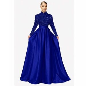 Lanting Blue Sequin Dress size M